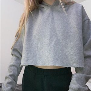 Heather gray cropped hoodie